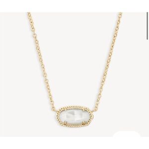 Kendra Scott Gold Necklace with Cream Pendant